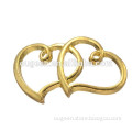 gold tone plated two heart together european wholesaler charm china
